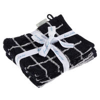 WASCHHANDSCHUHSET CHAMP Schwarz, Silberfarben 4-teilig  - Silberfarben/Schwarz, Natur, Textil (16/21cm) - Bio:Vio