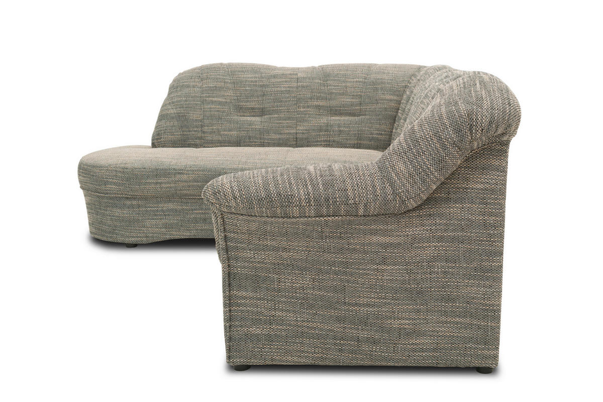 ECKSOFA Grau, Weiß Webstoff  - Schwarz/Weiß, KONVENTIONELL, Kunststoff/Textil (180/243cm) - MID.YOU