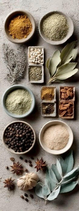 Euroart Glasbild Collage Of Herbs And Spices IV Mehrfarbig 30x80x1.40 cm