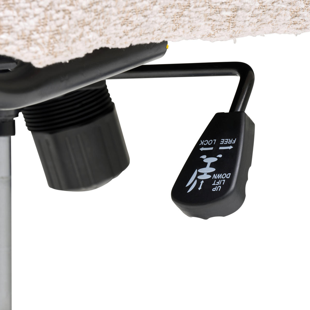 OTOČNÁ ŽIDLE, buklé, černá, béžová - černá/béžová, Moderní, kov/textil (58/86/96/65cm) - MID.YOU