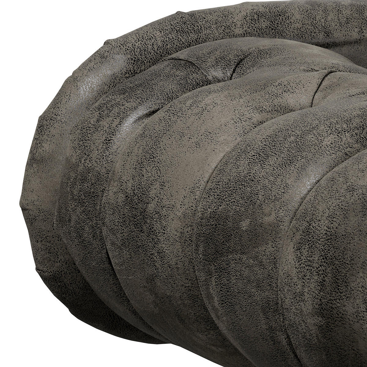 RÉCAMIERE Lederlook Anthrazit  - Anthrazit/Braun, Design, Holz/Textil (185/93/75cm) - Livetastic