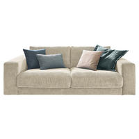 2-SITZER-SOFA Cord Creme  - Creme/Schwarz, Design, Kunststoff/Textil (230/85/127cm) - Hom`in