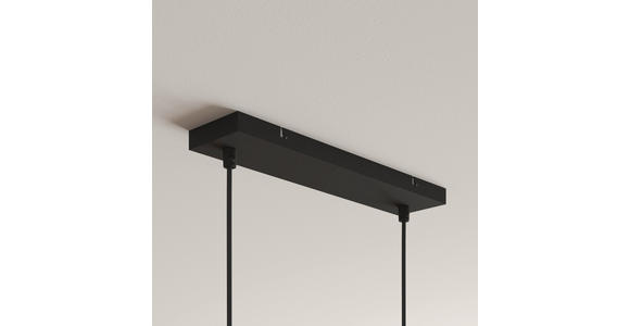 HÄNGELEUCHTE Asellus 100/15/150 cm  - Schwarz/Weiß, Basics, Glas/Metall (100/15/150cm) - Novel