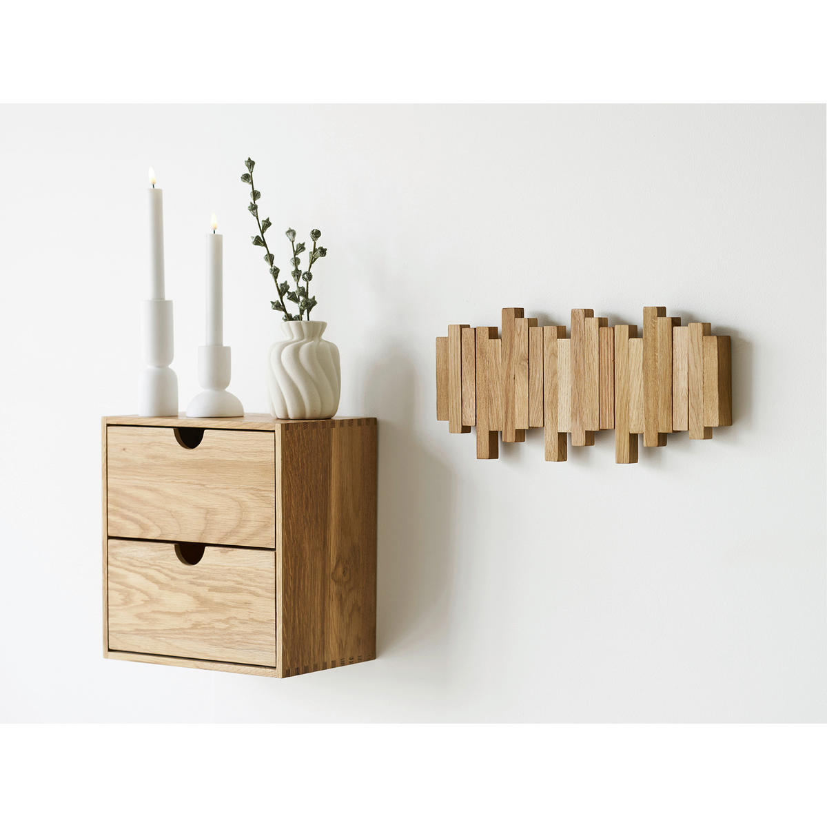 WANDGARDEROBE - Eichefarben, Basics, Holz (40/3/18cm)