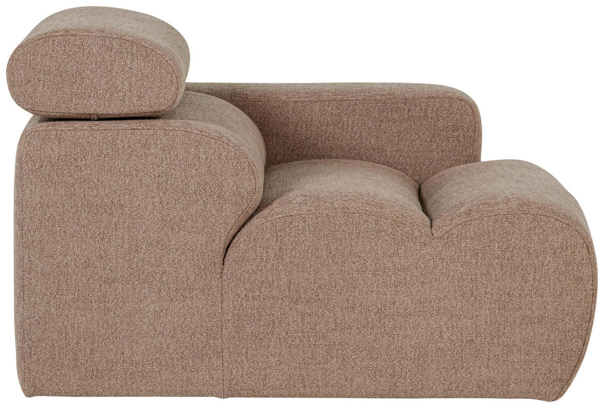 SOFAELEMENT Novi Bouclé Taupe  - Taupe, Design, Kunststoff/Textil (113/86/109cm) - Livetastic