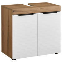 MEUBLE SOUS-LAVABO 60/56/34 cm  - couleur de chêne/noir, Basics, matière synthétique/matériau de bois (60/56/34cm) - MID.YOU