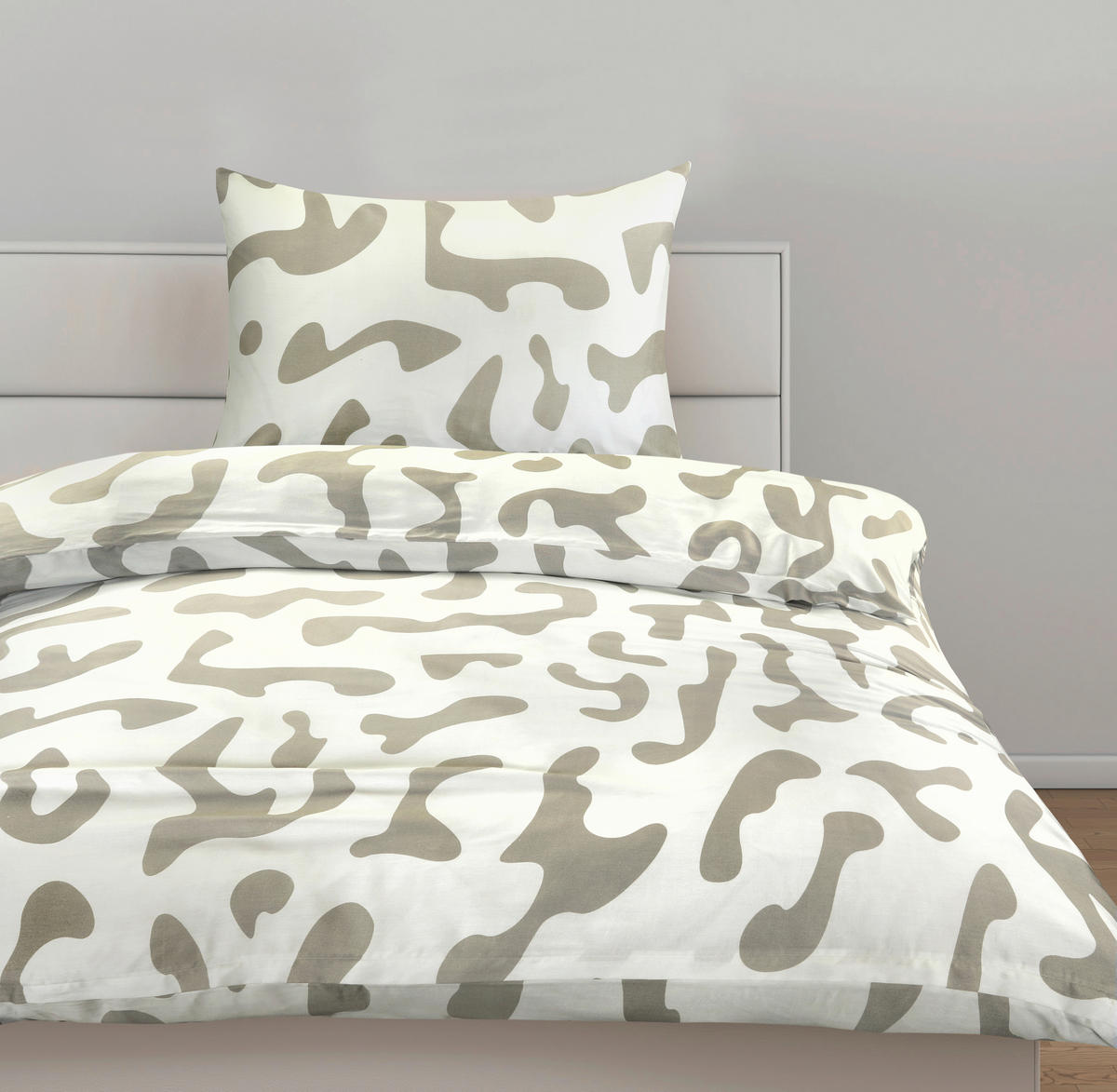 BETTWÄSCHESET Satin 160/210 cm  70 cm/50 cm  - Weiss/Champagner, Basics, Textil (160/210cm) - Ambiente