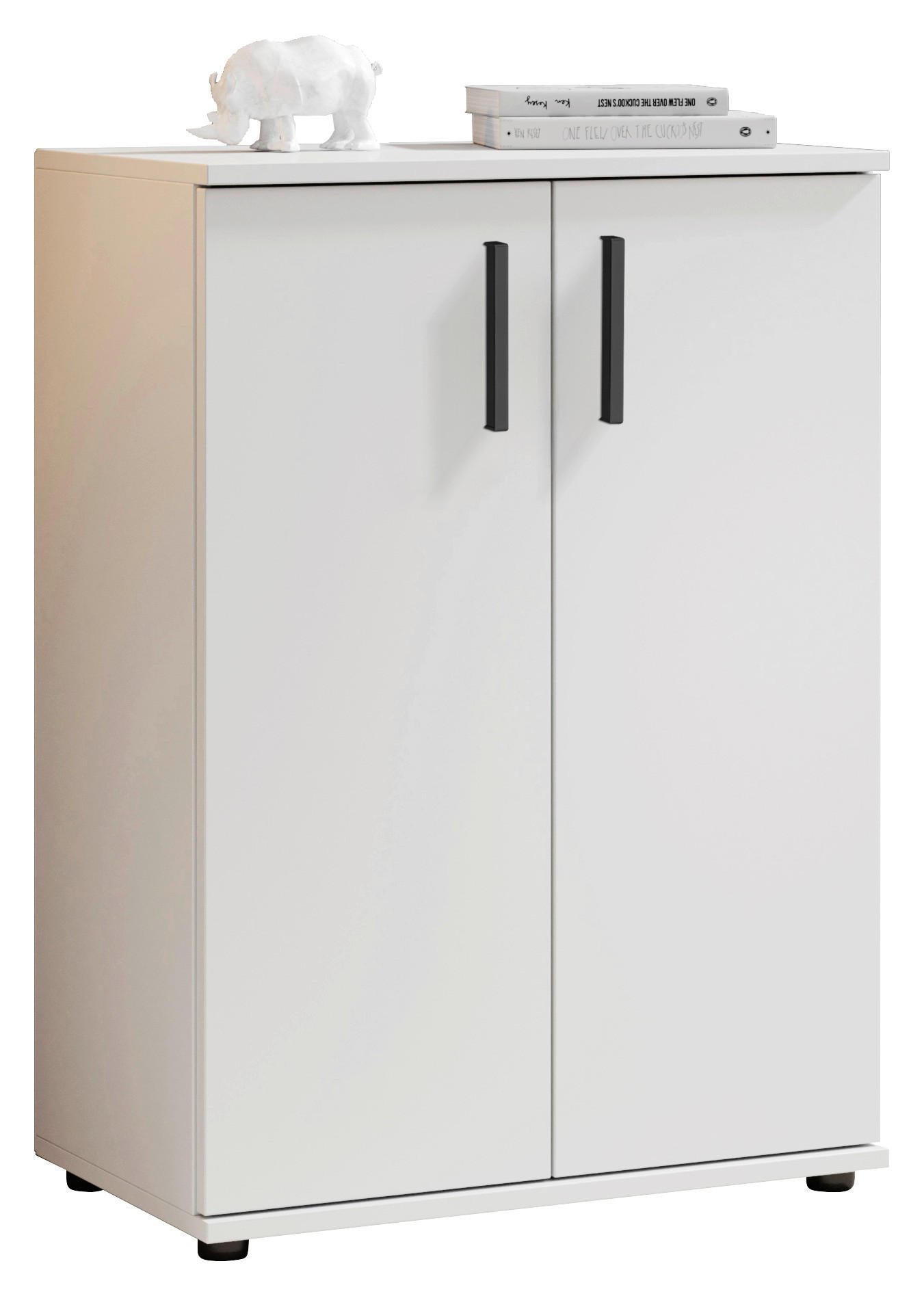 KOMODA, biela, 60/84/35 cm - čierna/sivá, Design, kompozitné drevo/plast (60/84/35cm) - Livetastic