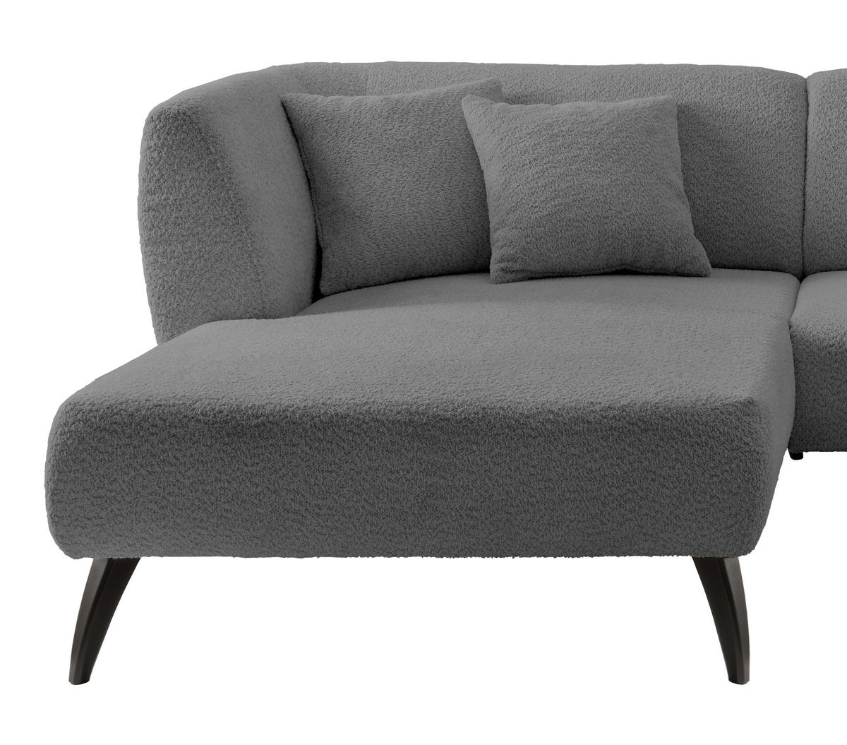 ECKSOFA in Bouclé Anthrazit  - Anthrazit/Schwarz, Modern, Holz/Textil (160/264cm) - MID.YOU