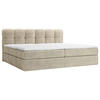 BOXBETT 240/200 cm,  in Hellbraun, Matratze, Bettkasten, Topper, H3 = fest  - Hellbraun/Schwarz, KONVENTIONELL, Kunststoff/Textil (240/200cm) - Chameo