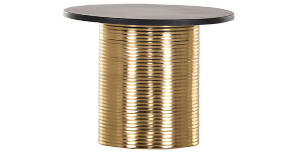 BEISTELLTISCH 50/50/40 cm Couture Schwarz, Goldfarben rund  - Goldfarben/Schwarz, LIFESTYLE, Metall (50/50/40cm) - Landscape