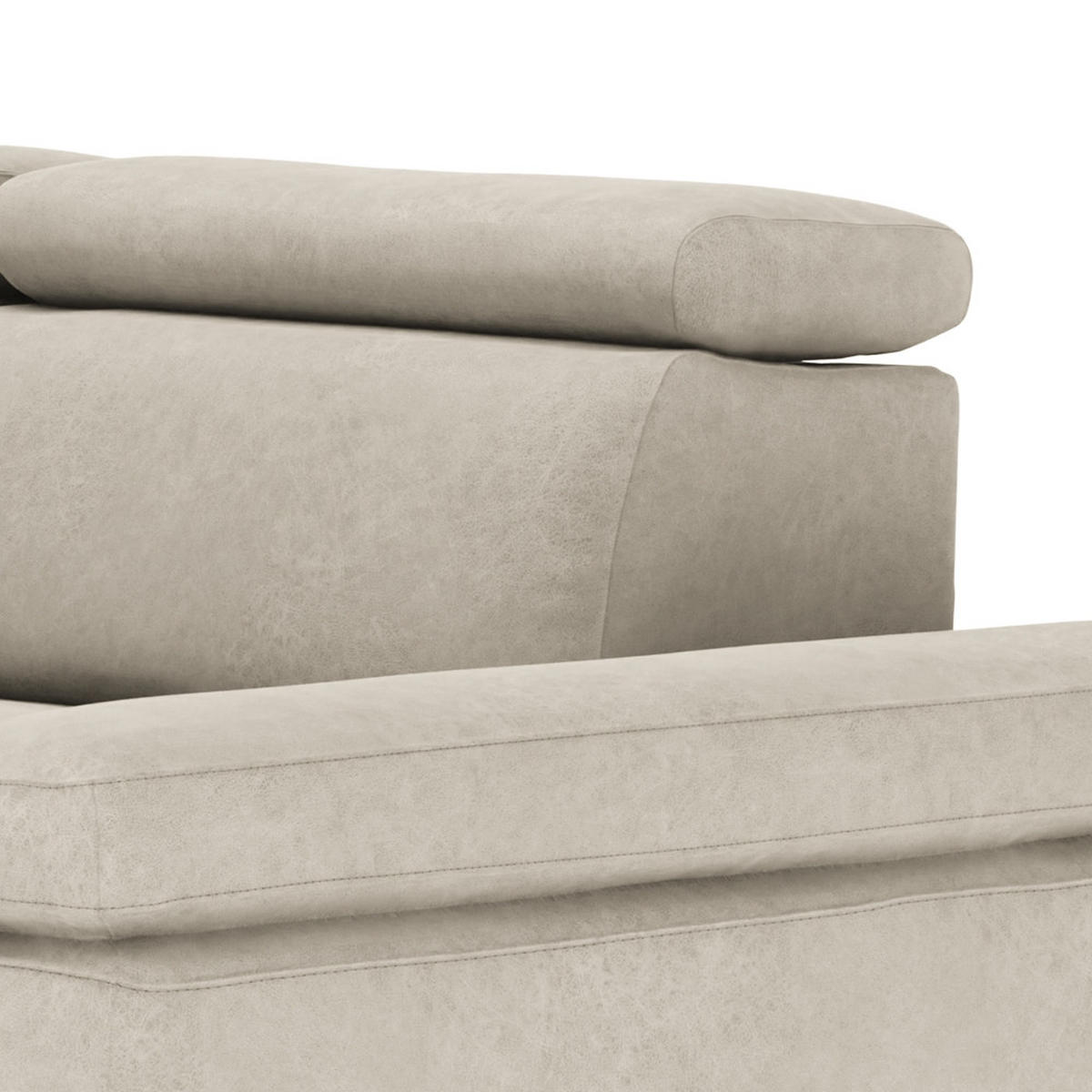 ECKSOFA in Mikrofaser Silberfarben  - Silberfarben, Konventionell, Textil/Metall (260/82/182cm) - Trendmanufaktur