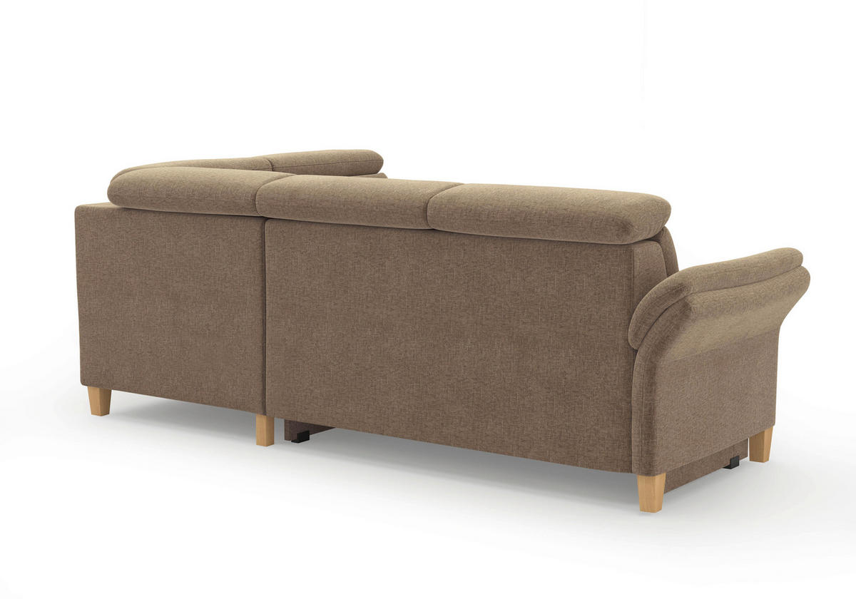 ECKSOFA GLENDALE E Hellbraun Flachgewebe  - Hellbraun/Eichefarben, KONVENTIONELL, Holz/Textil (247/193cm) - Sit & More