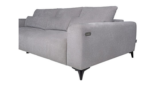 ECKSOFA  in Chenille Hellgrau  222/279 cm  - Hellgrau/Schwarz, KONVENTIONELL, Kunststoff/Textil (222/279cm) - Hom`in