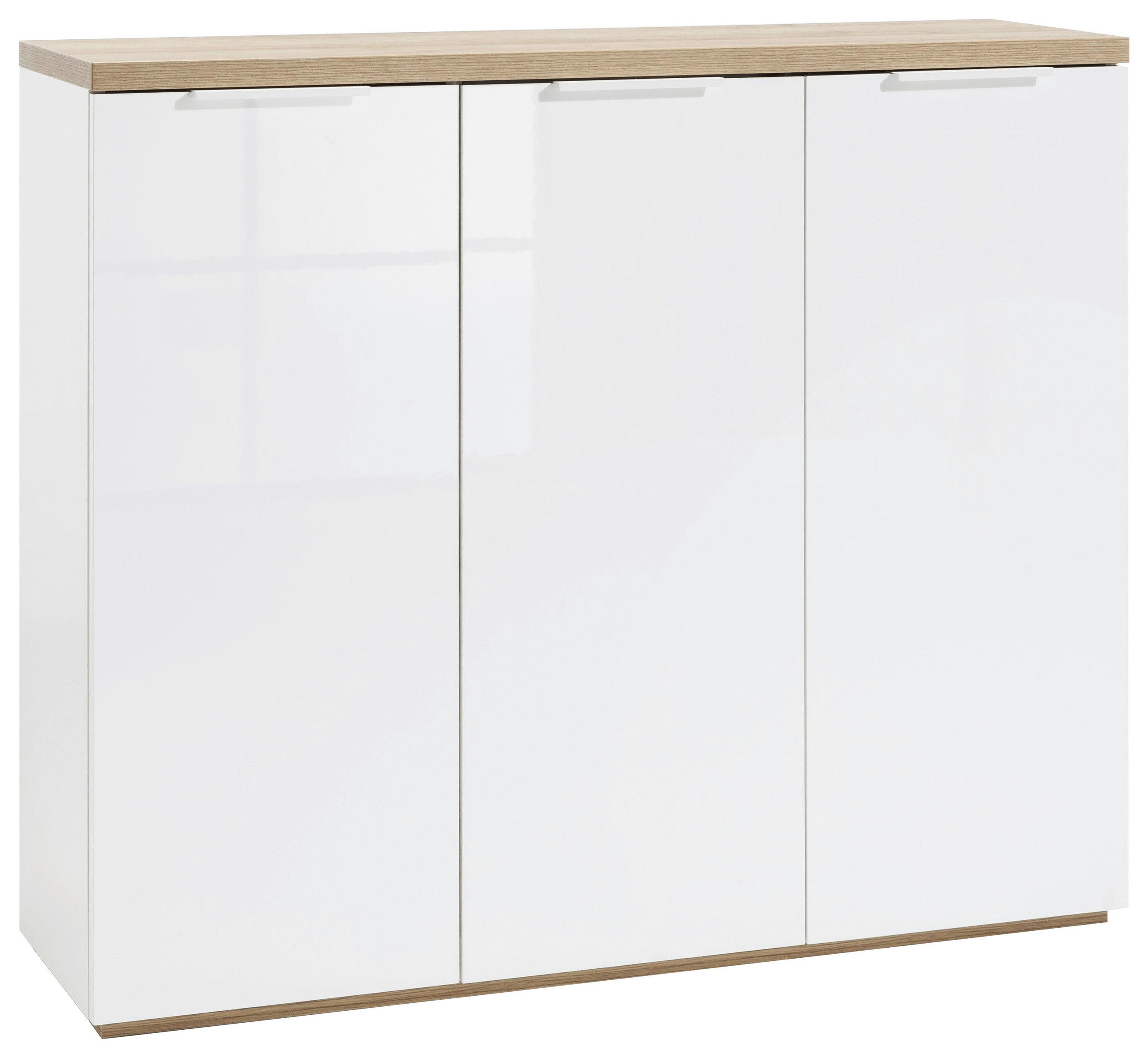 SCHUHSCHRANK Weiß, Eichefarben  - Eichefarben/Weiß, MODERN, Holzwerkstoff/Metall (120/102/35cm) - Carryhome