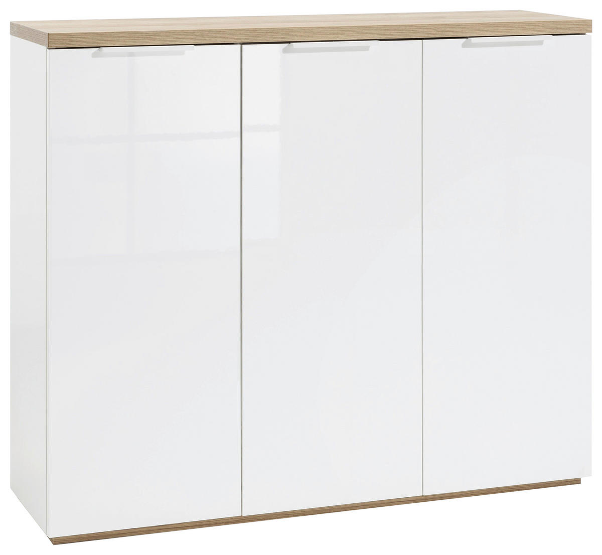 SCHUHSCHRANK Weiß, Eichefarben  - Eichefarben/Weiß, MODERN, Holzwerkstoff/Metall (120/102/35cm) - Carryhome