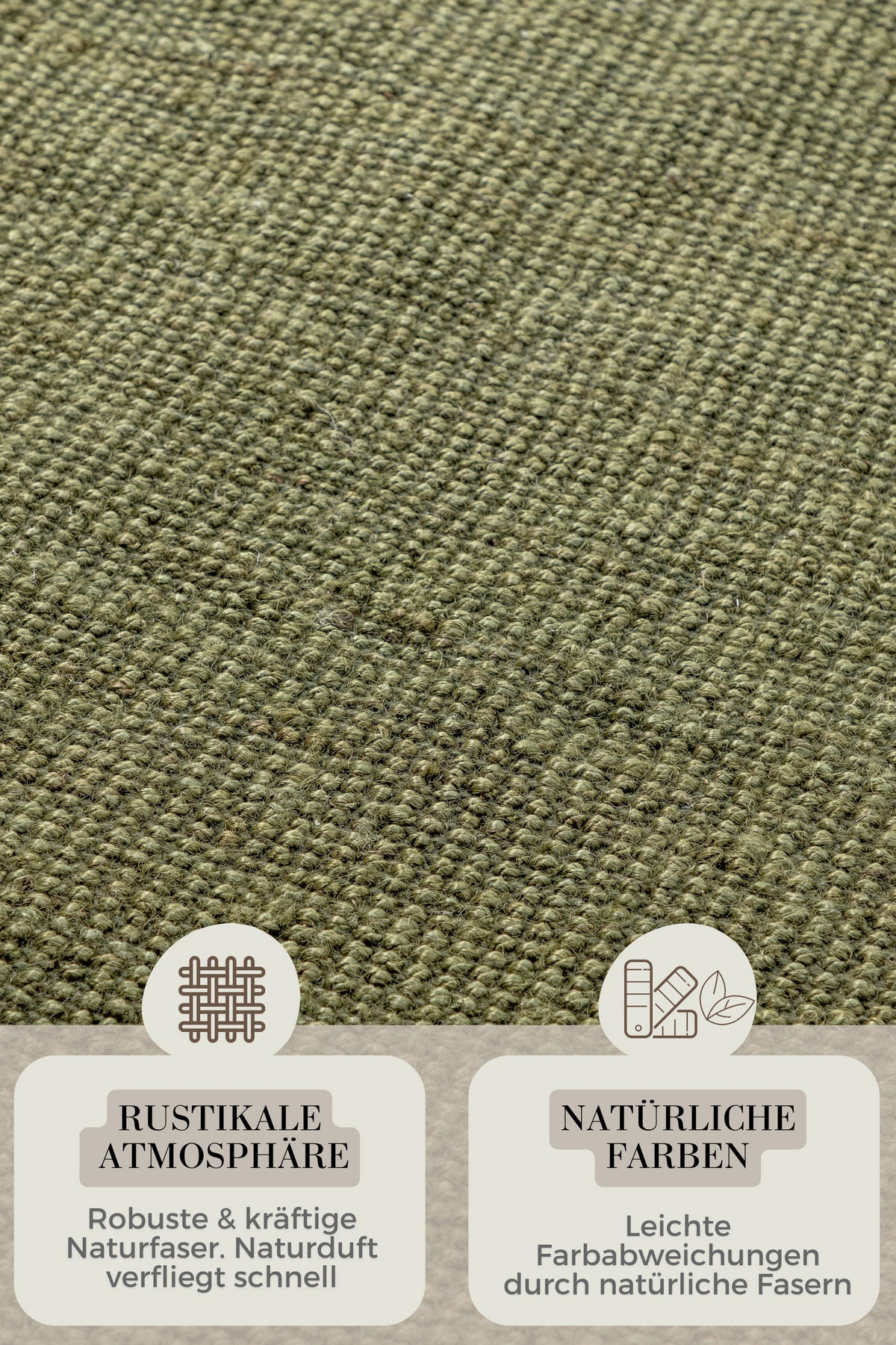 JUTETEPPICH 120/170 cm Bouclé Olivgrün  - Olivgrün, Basics, Textil (120/170cm) - Hanse Home