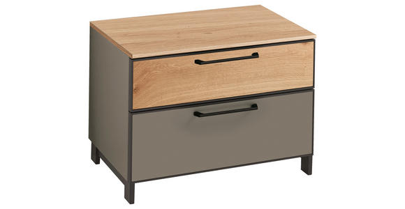 GARDEROBENBANK  in 60/44/40 cm  - Wildeiche/Fango, Design, Holzwerkstoff/Metall (60/44/40cm) - Dieter Knoll
