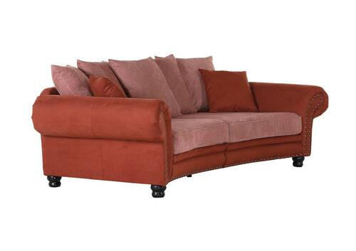 MEGASOFA Flachgewebe Orange  - Schwarz/Orange, ROMANTIK / LANDHAUS, Holz/Textil (276/81/140cm) - Landscape