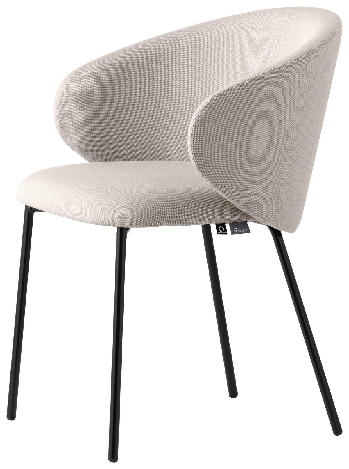 GARTENSTUHL-SET Edelstahl Schwarz, Sandfarben  - Sandfarben/Schwarz, Basics, Textil/Metall (55/76/56cm) - Connubia 