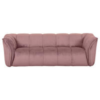 BIGSOFA Plüsch Rosa  - Schwarz/Rosa, KONVENTIONELL, Kunststoff/Textil (220/67/106cm) - Carryhome