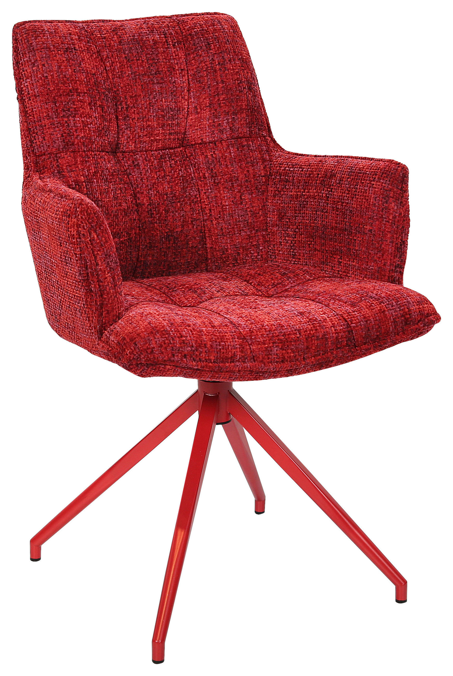 Scaun Cu Brațe din metal, textil, roșu - roșu, Lifestyle, metal/textil (59,5/90,5/62,5cm) - Novel