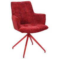 ARMLEHNSTUHL  Typenauswahl, Sitzfläche 360° drehbar, automatische Rückholfunktion Chenille  Rot  - Rot, Lifestyle, Textil/Metall (59,5/90,5/62,5cm) - Novel