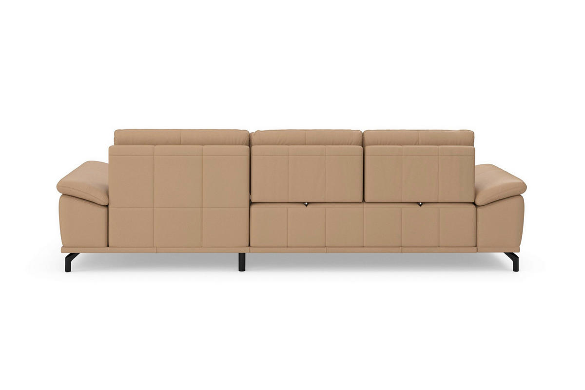 ROHOVÁ SEDAČKA, koža, cappuccino - čierna/cappuccino, Basics, kov/koža (301/176cm) - Sit & More