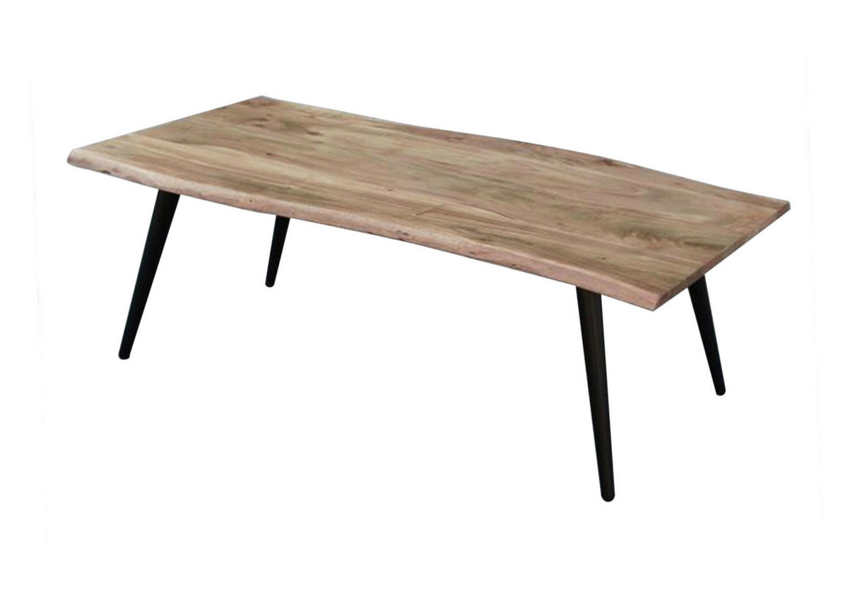 KLUB STOČIĆ 135/45/70 cm  crna, boja akacije  - boja akacije/crna, Dizajnerski, drvo/metal (135/45/70cm) - Ambia Home