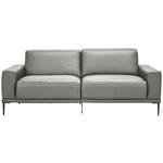 2,5-SITZER  in Echtleder Hellgrau   - Hellgrau/Schwarz, Design, Leder/Metall (200/102/92cm) - Johann Jakob