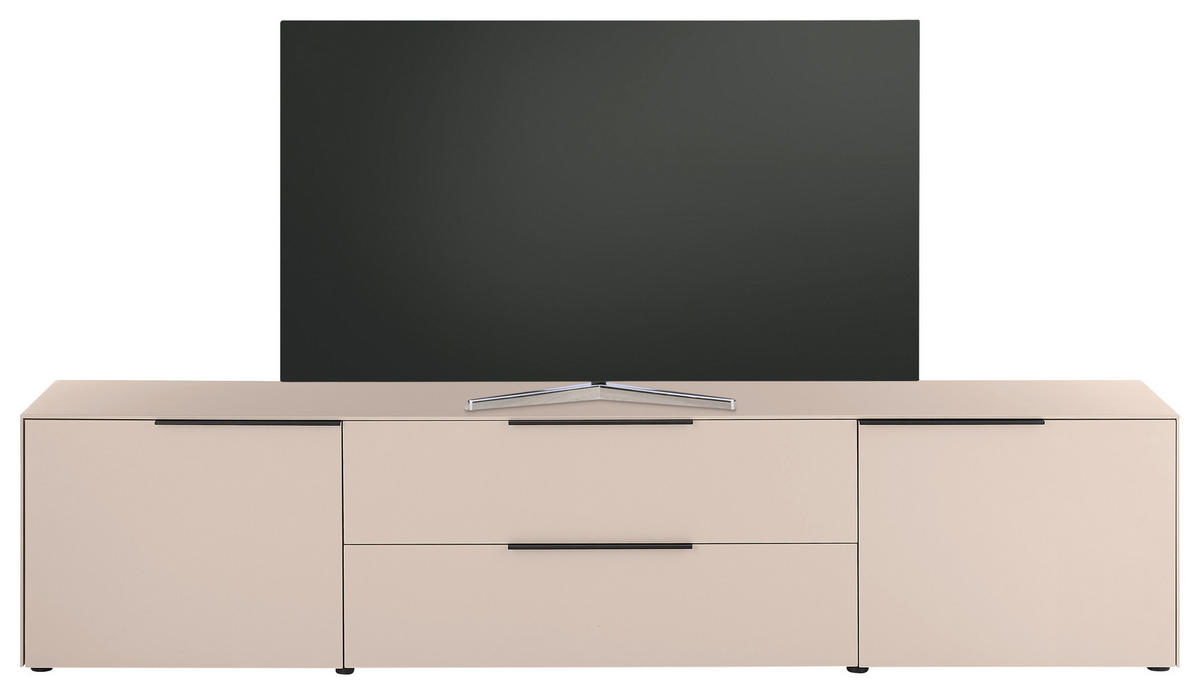 LOWBOARD  220/50/38 cm 1 Schublade(n) Beimöbel erhältlich, stehend  - Kaschmir/Schwarz, Design, Holzwerkstoff/Kunststoff (220/50/38cm) - Voleo