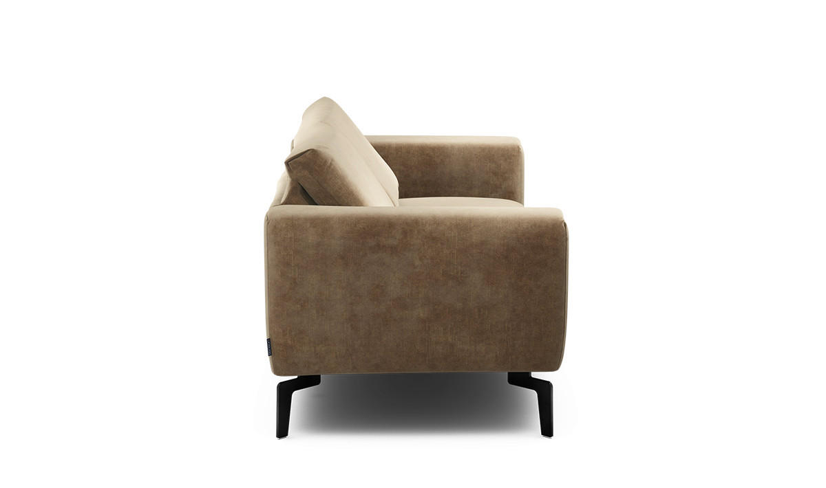 2-SITZER-SOFA Samt Sandfarben  - Sandfarben/Schwarz, Design, Textil/Metall (180/86/86-94cm) - SENSOO
