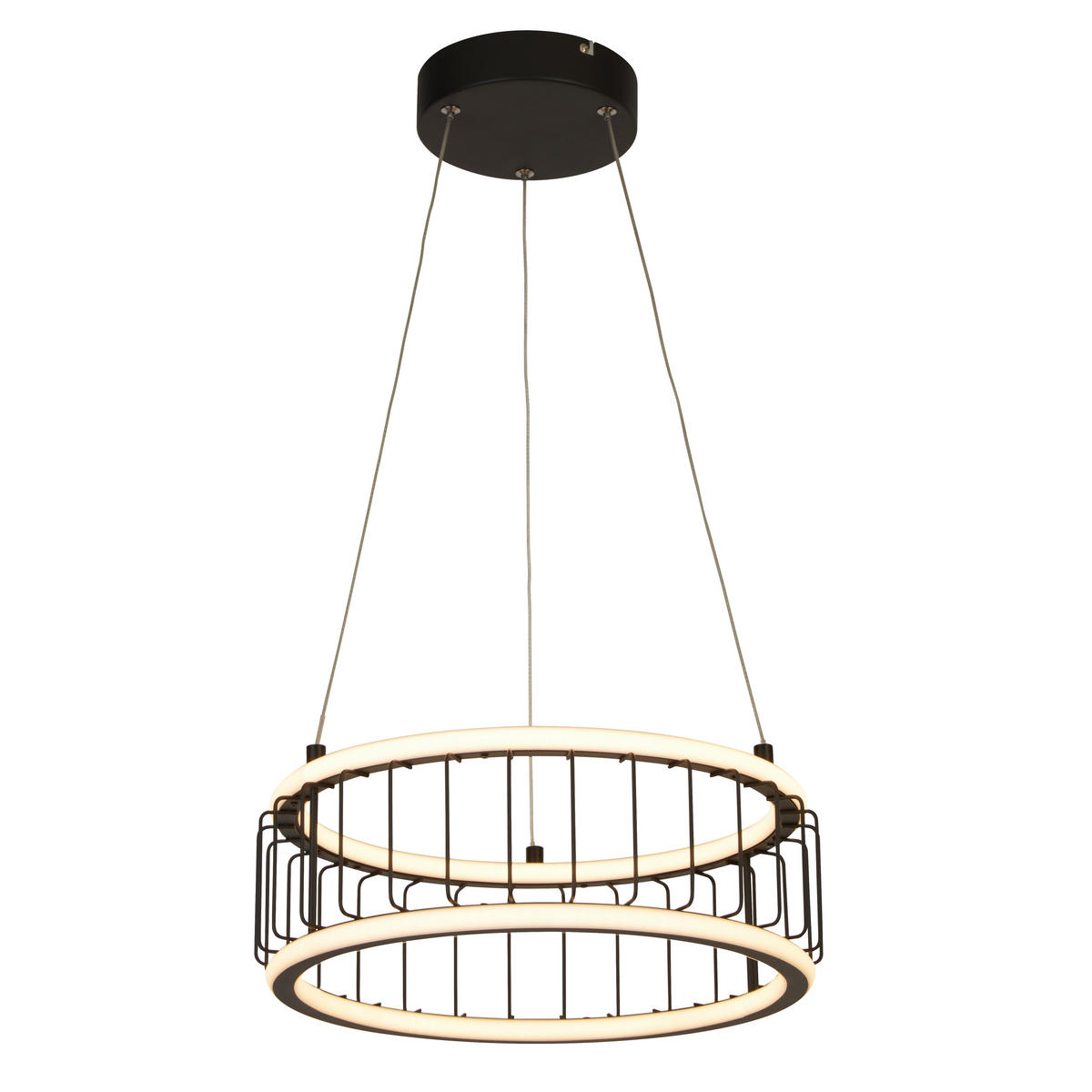 LED-HÄNGELEUCHTE Circolo 38/150 cm   - Schwarz, Design, Kunststoff/Metall (38/150cm)