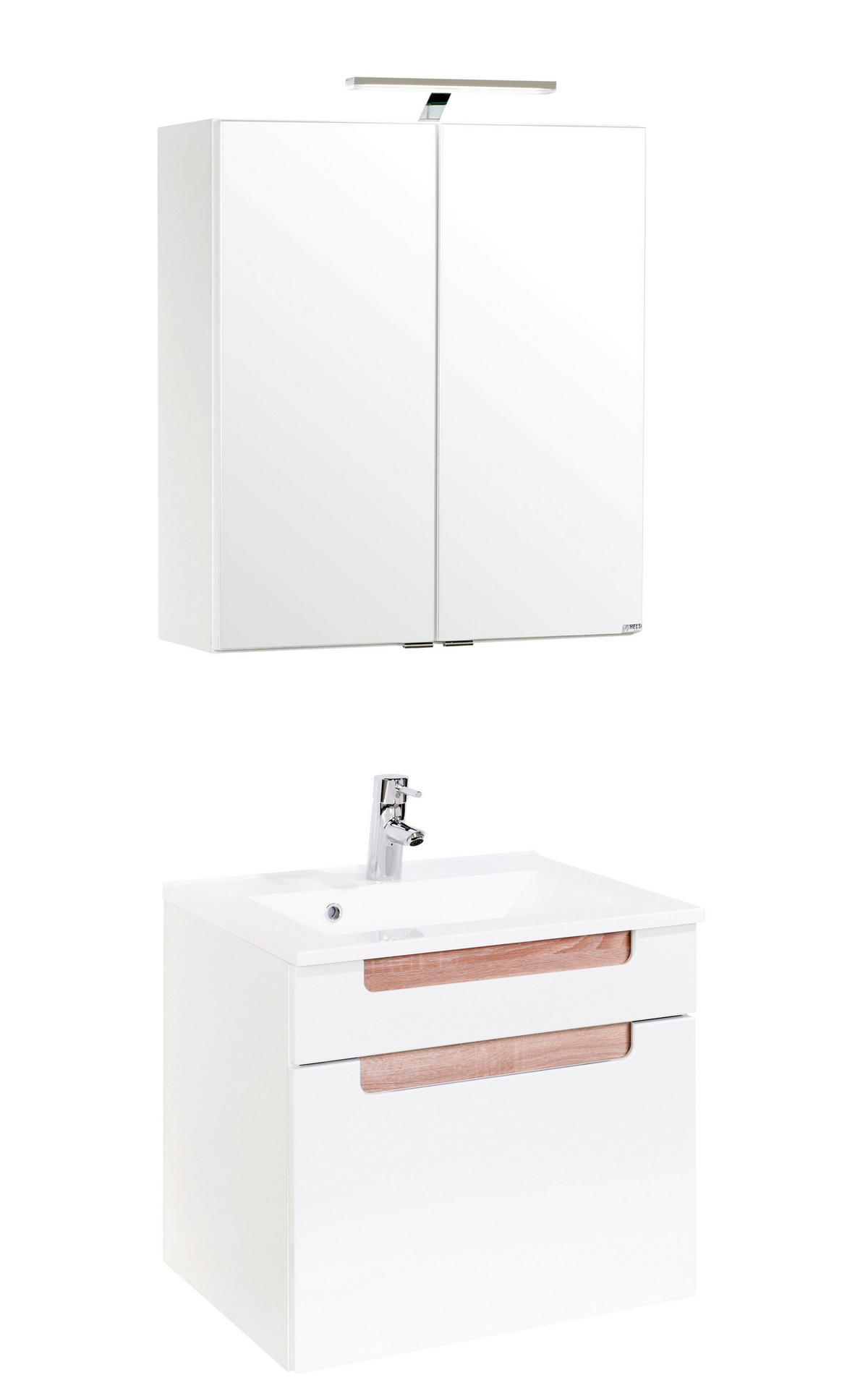 BADRUM 60 cm  - vit/Sonoma ek, Modern, trämaterial/sten (60cm) - Held