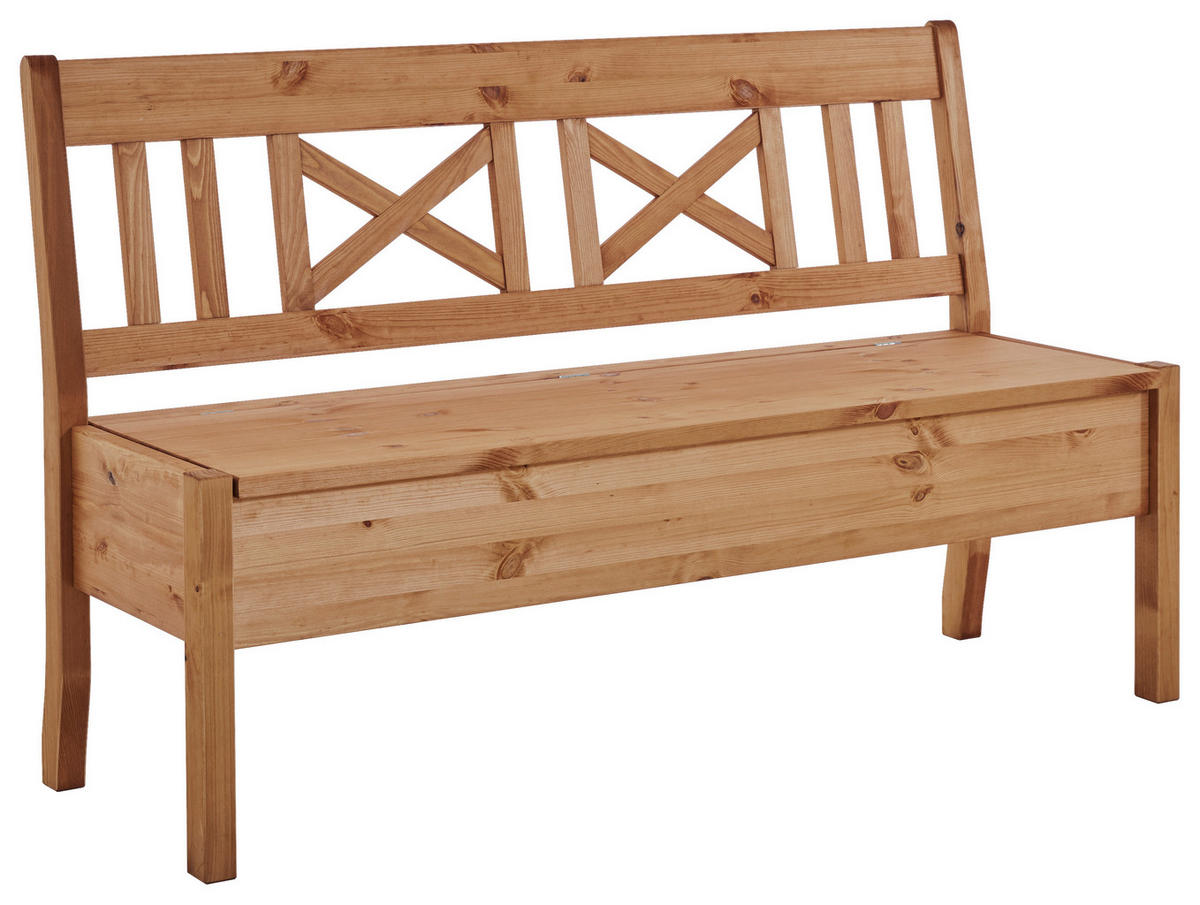 SITZBANK 148/93/58 cm Laugenfarbig Kiefer massiv  - Laugenfarbig, ROMANTIK / LANDHAUS, Holz (148/93/58cm) - Boxxx