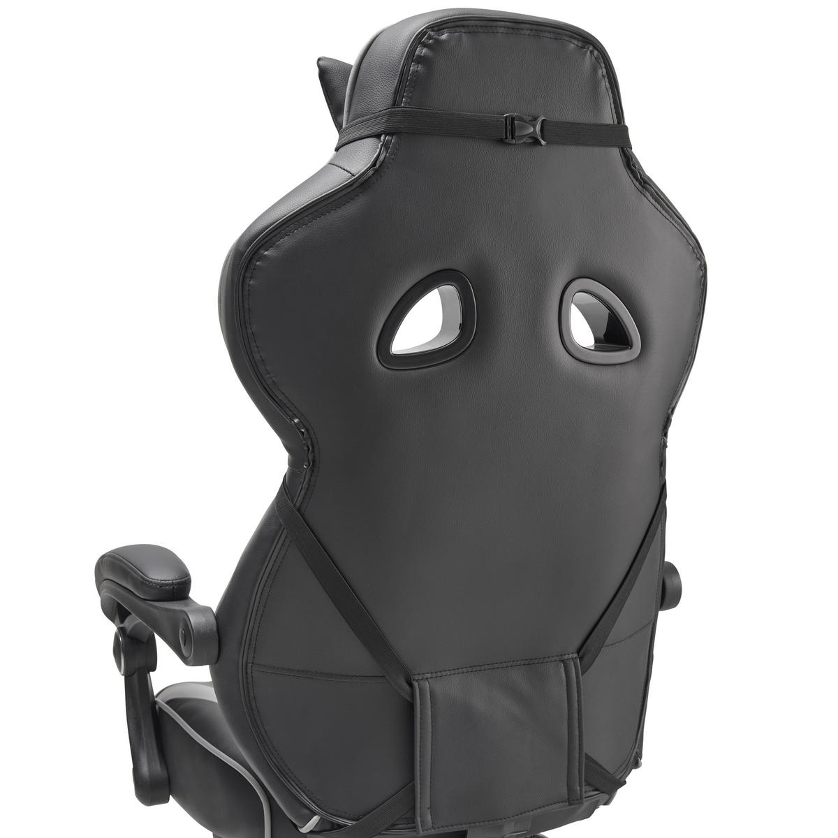 SCAUN DE GAMING  in imitație piele, microfibră gri, negru  - negru/gri, Lifestyle, plastic/lemn (68,5/116-124/65cm) - Livetastic
