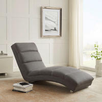 RELAXLIEGE Struktur Grau  - Chromfarben/Grau, MODERN, Textil/Metall (170/82/60cm) - Livetastic