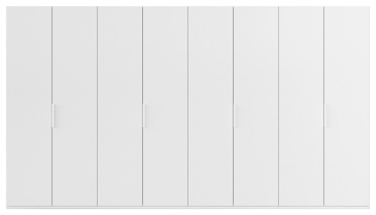 DREHTÜRENSCHRANK 400/223/61 cm,  in Weiß, 8-türig  - Weiß, Basics, Holzwerkstoff/Metall (400/223/61cm) - Novel