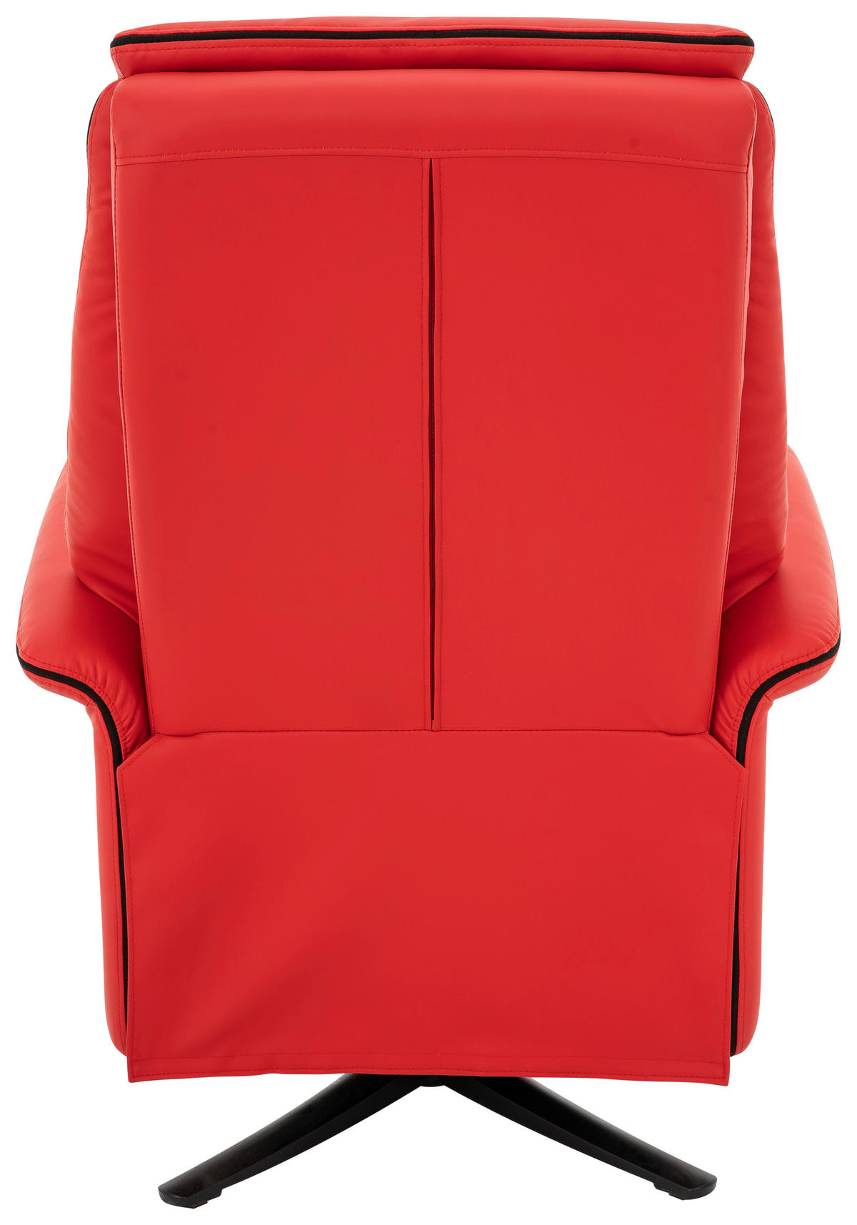 FERNSEHSESSEL  mit Lederlook, Webstoff Rot  - Rot/Schwarz, Design, Textil/Metall (83/113-76/85-163cm) - MID.YOU
