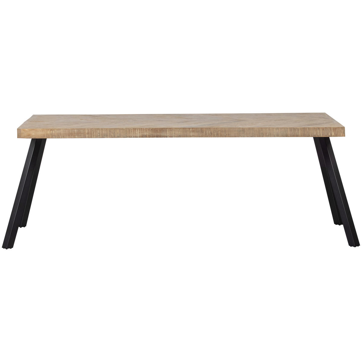 ESSTISCH Mangoholz massiv rechteckig Eichefarben  - Eichefarben/Schwarz, Design, Holz/Metall (200/90/75cm) - Livetastic