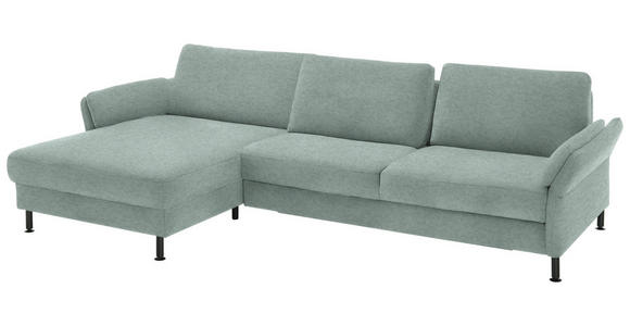 ECKSOFA  in Chenille, Flachgewebe Mintgrün  175/316 cm  - Schwarz/Mintgrün, Design, Textil/Metall (175/316cm) - Dieter Knoll
