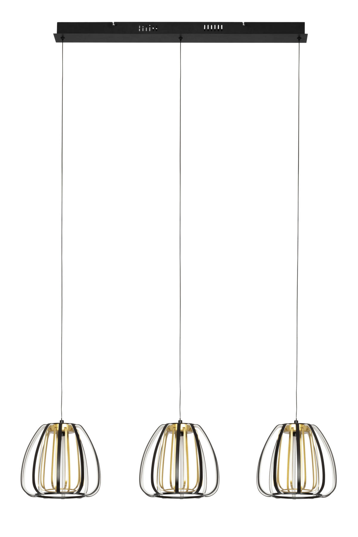 ZÁVĚSNÉ LED SVÍTIDLO, 95/23/150 cm  - černá/barvy zlata, Design, kov/plast (95/23/150cm) - Novel