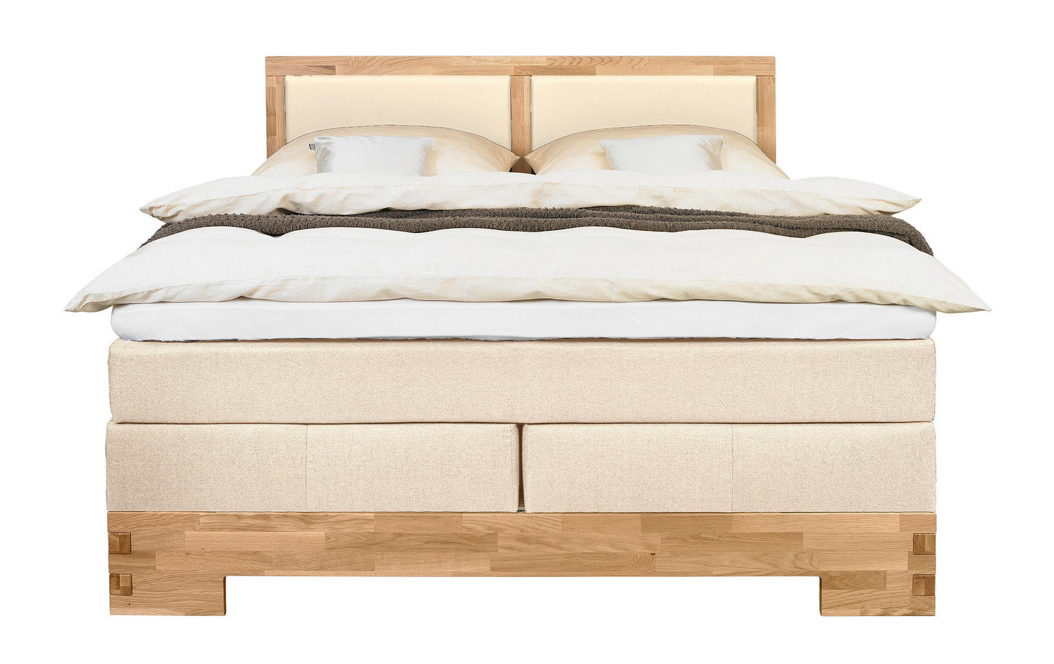 BOXSPRINGBETT 180/200 cm in Eichefarben, Beige - tolles Design