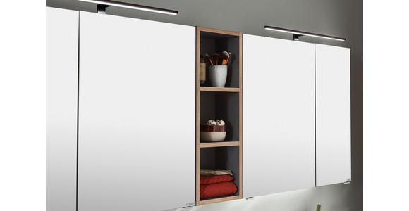 SPIEGELSCHRANK 185/70,3/17,3 cm  - Chromfarben/Eichefarben, KONVENTIONELL, Glas/Holzwerkstoff (185/70,3/17,3cm) - Dieter Knoll