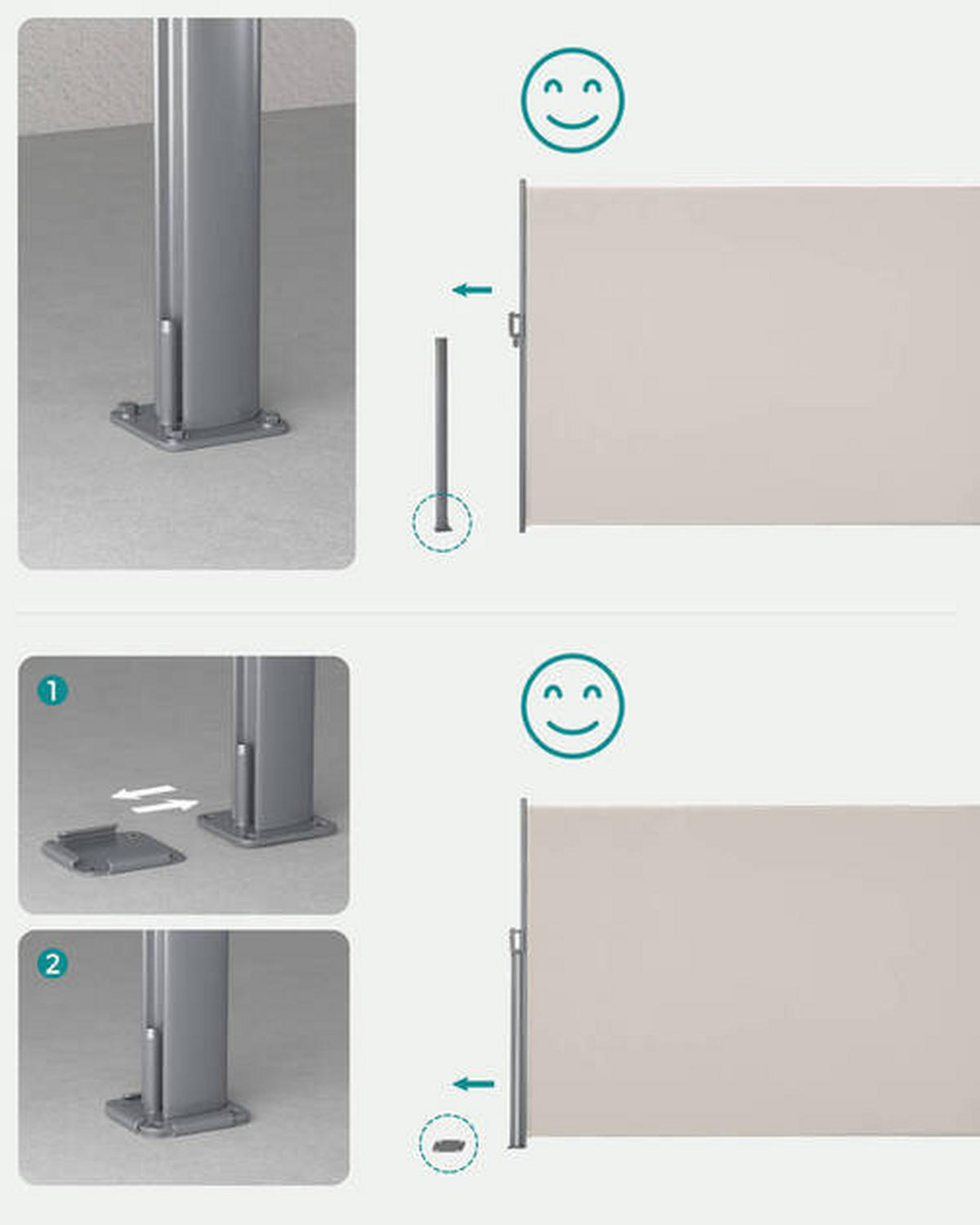 MARKISE - Beige/Grau, Basics, Textil/Metall (400/200cm) - Modante