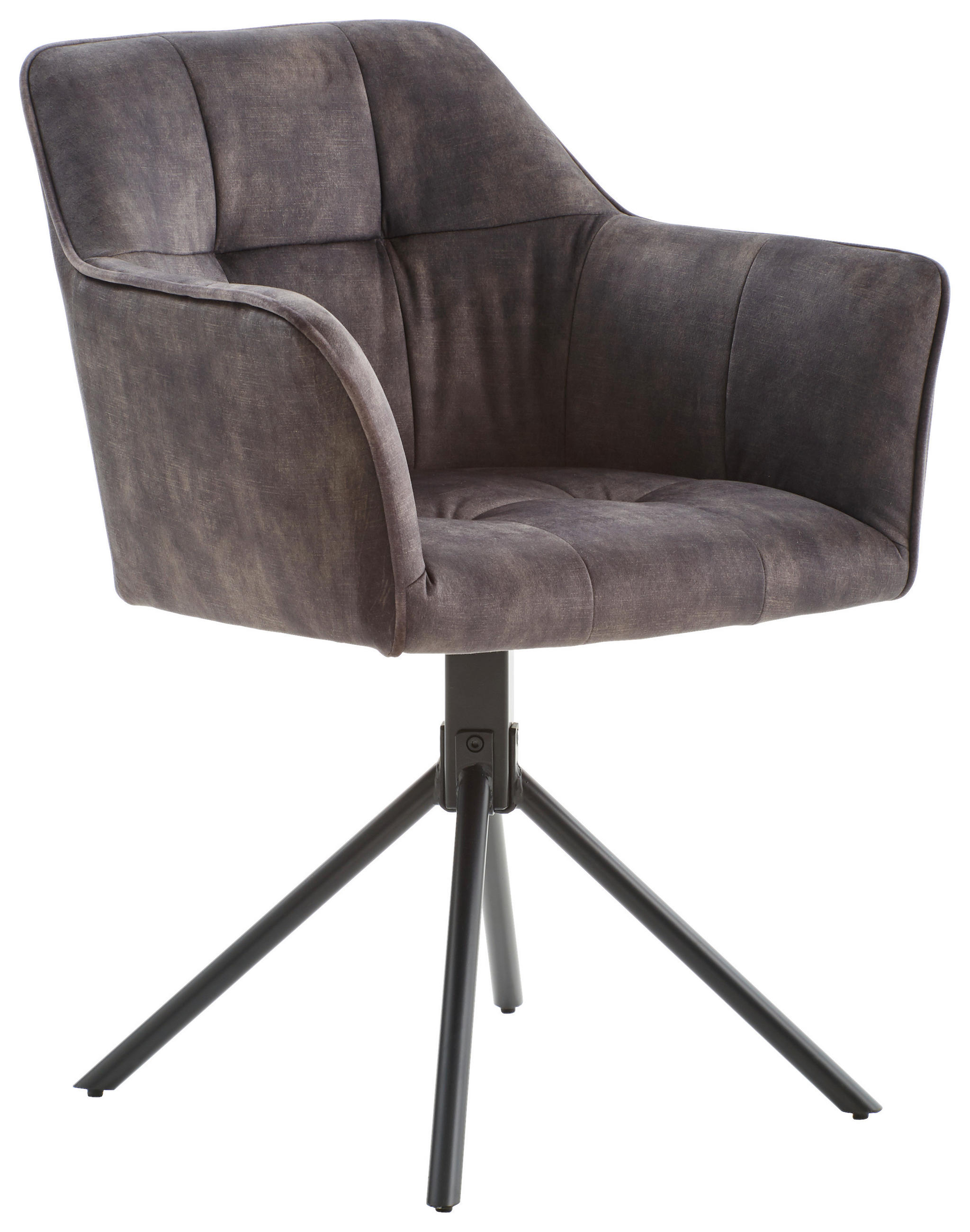 NOVEL Armlehnstuhl Anthrazit & Schwarz mit Leder 