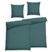 Bettwäsche 2er Set 4-teilig Satin 135/200 cm  - Grün, Basics, Textil (135/200cm) - Florella