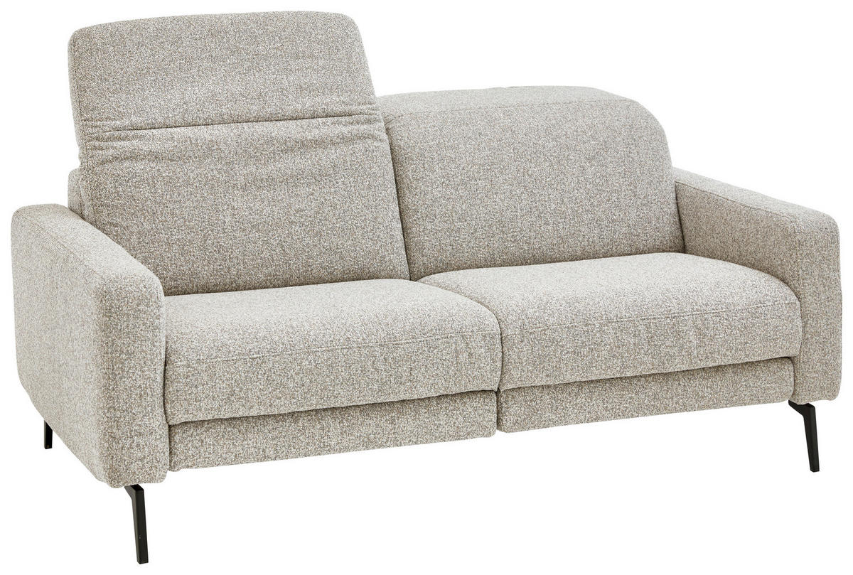 2,5-SITZER Chenille Sandfarben  - Sandfarben/Schwarz, Design, Textil/Metall (182/82/107cm) - Dieter Knoll