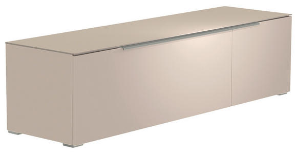 LOWBOARD Alufarben, Sandfarben  160/43/45 cm  - Sandfarben/Alufarben, Design, Glas/Holzwerkstoff (160/43/45cm) - Moderano