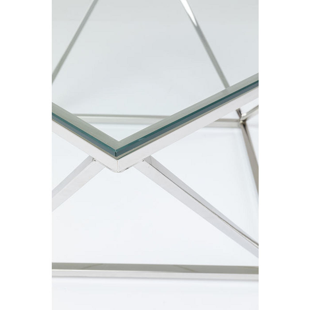 COUCHTISCH ESG 80/80/45 cm quadratisch Edelstahlfarben  - Edelstahlfarben, Basics, Glas/Metall (80/80/45cm) - Kare-Design